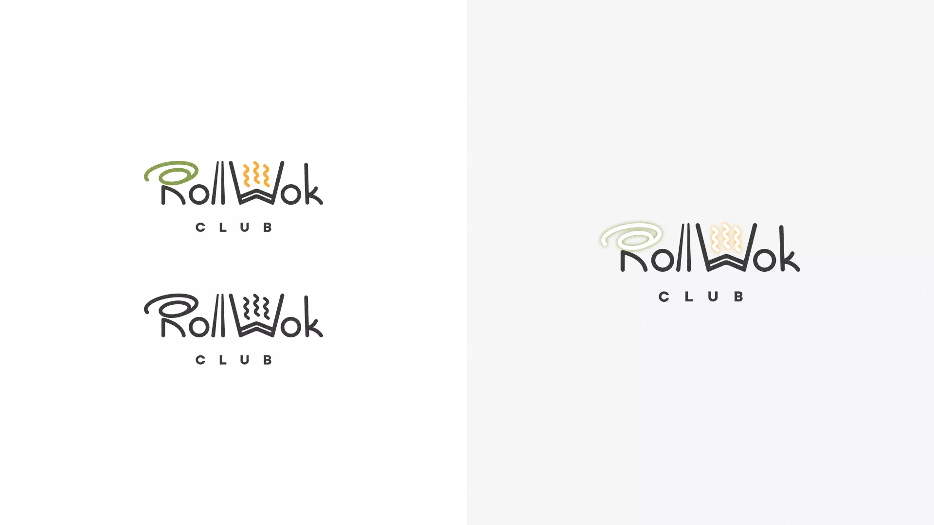 Разработка логотипа и фирменного стиля суши-бара «Roll Wok Club» в Красном Холме